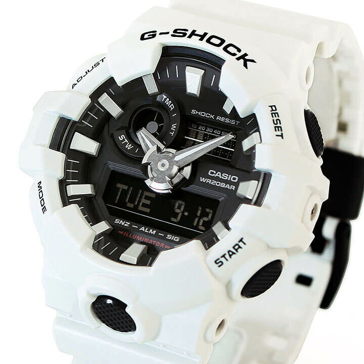 楽天市場 Casio カシオ G Shock Gショック ジーショック Ga 700 7a メンズ 腕時計 防水 ウレタン 多機能 アナログ デジタル 黒 ブラック 白 ホワイト ビックフェイス 海外モデル 誕生日プレゼント 男性 彼氏 旦那 夫 ギフト 加藤時計店 Gショック楽天市場店