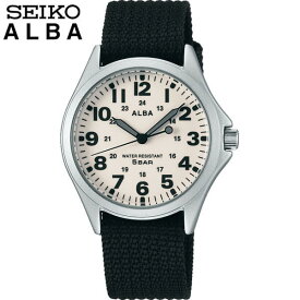 【お取り寄せ】SEIKO セイコー ALBA アルバ AQPK401 国内正規品 メンズ 腕時計 ウォッチ ナイロン バンド クオーツ アナログ 黒 ブラック ベージュ 父の日ギフト 誕生日プレゼント 男性 彼氏 旦那 夫 友達 ギフト