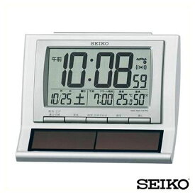 【お取り寄せ】SEIKO セイコークロック デジタル 電波時計 目覚まし時計 電子音 ライト 日付 カレンダー 温度表示 湿度表示 白 ホワイト SQ751W