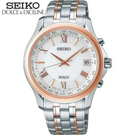 【お取り寄せ】SEIKO セイコー DOLCE & EXCELINE ドルチェ&エクセリーヌ SADZ202 メンズ 腕時計 チタン メタル 電波ソーラー 白 ホワイト ピンクゴールド 国内正規品 時計 見やすい 誕生日プレゼント