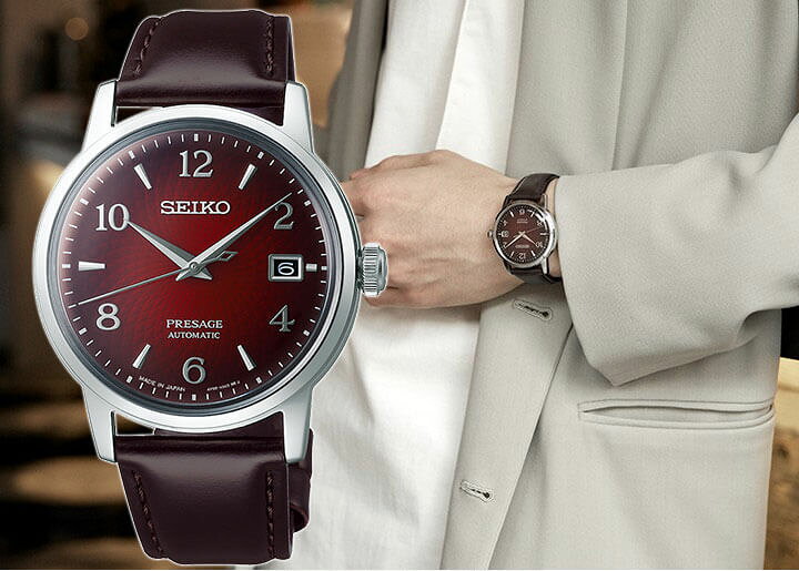 楽天市場 Seiko セイコー Presage プレザージュ ベーシックライン メンズ 腕時計 時計 赤 青 緑 カーフ 革ベルト 自動巻き 誕生日プレゼント 男性 彼氏 旦那 夫 友達 ギフト Sary163 Sary165 Sary167 国内正規品 加藤時計店 Gショック楽天市場店