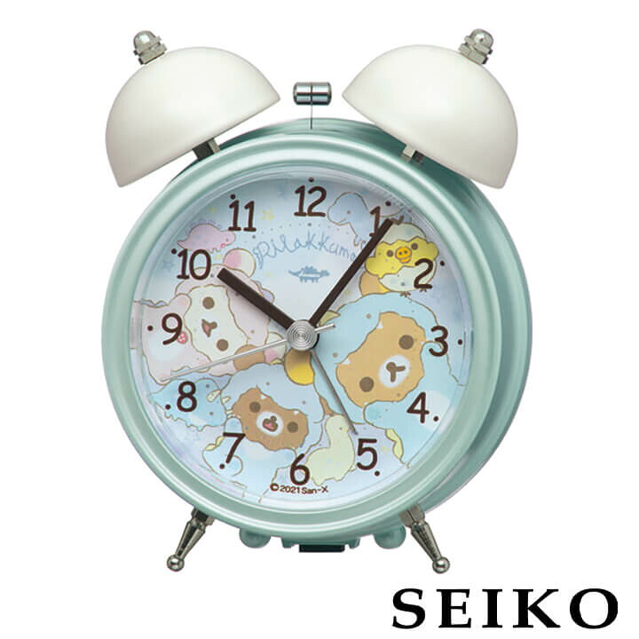 楽天市場 セイコー Seiko セイコークロック 時計 置き時計 目覚まし時計 大音量 キャラクター ツインベル リラックマ コリラックマ Cq163m ライト アナログ 青 ブルー 白 ホワイト キッズ キャラ 子供 女の子 中学生 誕生日プレゼント おしゃれ 友達 娘 ギフト かわいい