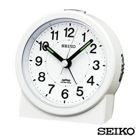 【お取り寄せ】SEIKO セイコークロック アナログ 目覚まし時計 白 ホワイト 電子音 ライト 音量ステップアップ 電波機能 KR325W 国内正規品 卒園祝い 入学祝い 誕生日プレゼント