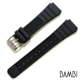 時計ベルト バンビ B-X ラバー 18mm BAMBI ウレタン ブラック BGB111AP 時計 ベルト 時計バンド