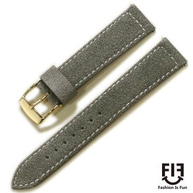 FIF スウェード カーフ 牛革 本革 ワンタッチバネ棒付 時計ベルト 16mm 18mm 20mm 時計 ベルト 時計バンド 工具付き
