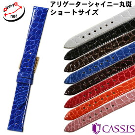 時計ベルト 8mm 9mm 10mm 11mm 12mm 13mm 14mm 15mm 16mm CASSIS カシス リオン シャイニー アリゲータ ワニ革 本革 ショート 時計バンド 替えベルト D0000B68