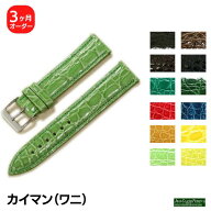 【受注生産】JCペラン カイマン ワニ革 オーダーメイド 時計ベルト フランス製 ハンドステッチ 手縫い ヴ…
