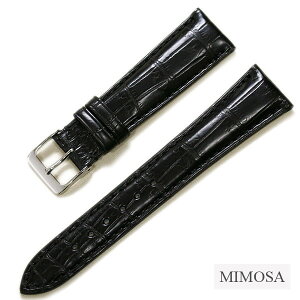 ミモザ マットクロコダイル ワニ革 本革 竹斑 時計ベルト 18mm 19mm 20mm 22mm ブラック ブラウン ネイビー グレー 日本製 時計 ベルト 時計バンド 替えベルト 送料無料