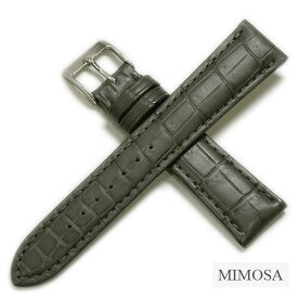 時計ベルト 18mm 19mm 20mm 22mm MIMOSA ミモザ マットクロコダイル ワニ革 本革 竹斑 ブラック ブラウン ネイビー グレー 日本製 時計 ベルト 時計バンド 替えベルト 送料無料