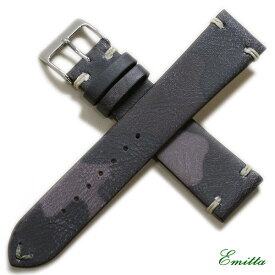 【廃盤】 エミッタ ツヴァイ 時計ベルト カモフラージュ 迷彩 カーフ 牛革 日本製 20mm 22mm 24mm 時計 ベルト 時計バンド 送料無料