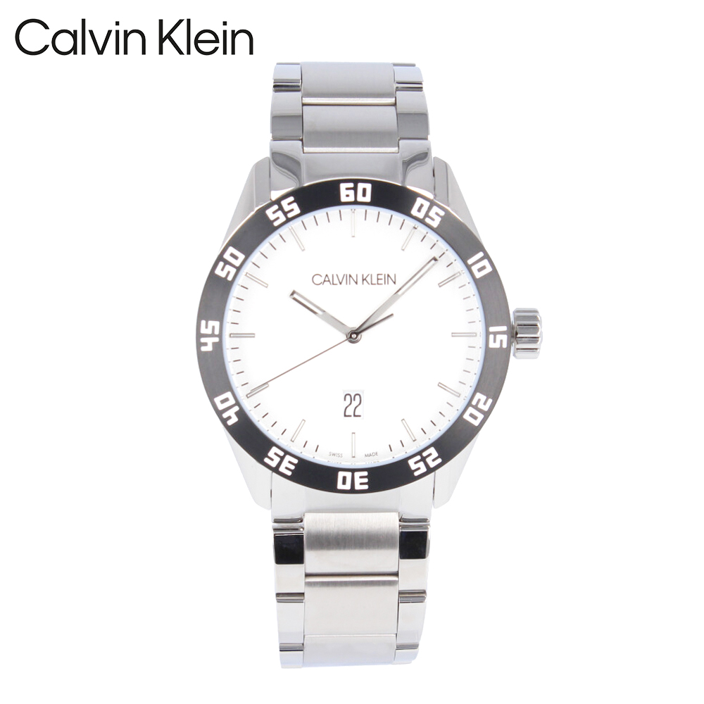 CALVIN KLEIN カルバンクライン COMPETE コンピート腕時計 時計 メンズ クオーツ アナログ 3針 ステンレス メタル シルバー  ホワイト K9R31C46プレゼント ギフト 1年保証 送料無料 | 時計倉庫TOKIA