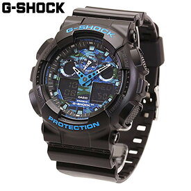 CASIO カシオ G-SHOCK ジーショック腕時計 時計 GA-100CB-1A メンズ アナデジ アナログ デジタル カモフラ 樹脂 ブループレゼント ギフト 1年保証 送料無料 父の日