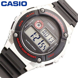 CASIO カシオ STANDARD スタンダード チープカシオ 腕時計 時計 メンズ レディース ユニセックス デジタル ラウンド 防水 カジュアル アウトドア スポーツ アラーム ストップウォッチ ブラック 黒 W-216H-1C プレゼント ギフト 1年保証 送料無料 父の日