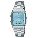 CASIO CLASSIC AQ-230A-2A1 アナデジ クオーツ カシオ クラシック　シルバー　ブルーユニセックス腕時計 プレゼント ギフト 1年保証 送料無料 【ネコポス発送・BOXなし】