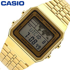CASIO カシオ STANDARD スタンダード チープカシオ 腕時計 時計 メンズ レディース ユニセックス デジタル ベーシック WORLD TIMER ワールドタイマー 定番 ゴールド 金 メタル スクエア レトロ A500WGA-9プレゼント ギフト 1年保証 送料無料 父の日