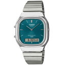 CASIO CLASSIC AQ-240E-3A アナデジ クオーツ カシオ　クラシック　シルバー　ブルーグリーン ユニセックス腕時計 プレゼント ギフト 1年保証 送料無料 【ネコポス発送・BOXなし】