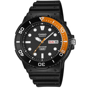 CASIO �J�V�I MRW-230H-1E4 �A�i���O �N�I�[�c �X�|�[�c�@�u���b�N�@�I�����W �����Y�r���v �v���[���g �M�t�g 1�N�ۏ� ���������y�l�R�|�X�����EBOX�Ȃ��z