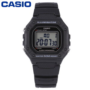 CASIO �J�V�I �J�V�I�X�^���_�[�h �`�[�v�J�V�I �`�v�J�V�r���v ���v �����Y �f�W�^�� �N�I�[�c ���o�[ �u���b�N W-218H-1A�v���[���g �M�t�g 1�N�ۏ� �������� �y�l�R�|�X�����EBOX�Ȃ��z