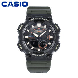 CASIO カシオ カシオスタンダード チープカシオ チプカシ腕時計 時計 メンズ クオーツ アナデジ 2針 樹脂 ブラック カーキ AEQ-110W-3Aプレゼント ギフト 1年保証 送料無料 母の日