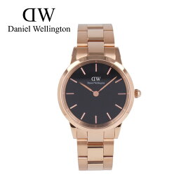 SSで使える最大500円OFFクーポン配布中！DANIEL WELLINGTON ダニエルウェリントン DW Iconic Link腕時計 時計 メンズ ユニセックス クオーツ アナログ 2針 ステンレス メタル ピンクゴールド ブラック DW00600210プレゼント ギフト 1年保証 送料無料 父の日