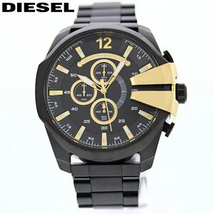 DIESEL ディーゼル腕時計 時計 メンズ 男性 アナログ クオーツ 電池 クロノグラフ デイト 日付 MEGA GHIEF メガチーフ パックマン カジュアル ビジネス 防水 大きい ステンレス メタル ブレス ブラ