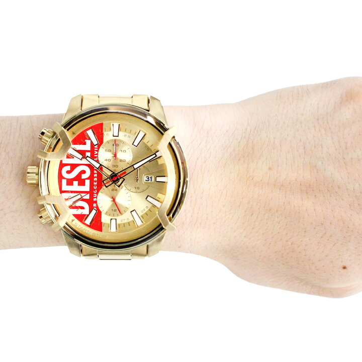 楽天市場】DIESEL ディーゼル GRIFFED腕時計 時計 メンズ クオーツ アナログ クロノグラフ ステンレス メタル ゴールド レッド ロゴ  DZ4595プレゼント ギフト 1年保証 送料無料 : 時計倉庫TOKIA