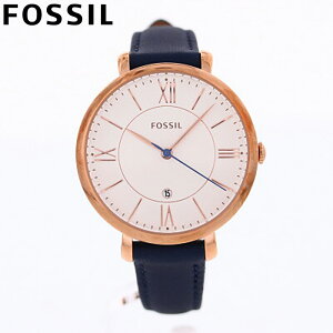 FOSSIL �t�H�b�V�� JACQUELINE �W���N���[�� ES3843�r���v ���v ���f�B�[�X ���U�[ �u���[ ���[�Y�S�[���h �J�W���A�� �N�I�[�c�v���[���g �M�t�g 1�N�ۏ� ��������
