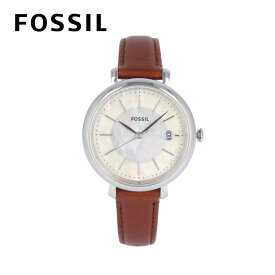 FOSSIL フォッシル JACQUELINE腕時計 時計 レディース ソーラー アナログ 3針 ステンレス レザー ブラウン マザーオブパール シェル シルバー ホワイト ES5090プレゼント ギフト 1年保証 送料無料