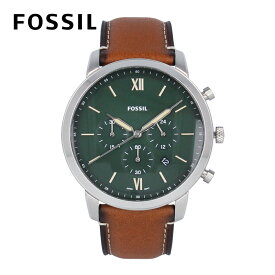 FOSSIL フォッシル NEUTRA腕時計 時計 メンズ クオーツ アナログ クロノグラフ ステンレス レザー ブラウン シルバー グリーン FS5963プレゼント ギフト 1年保証 送料無料 父の日