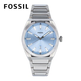 FOSSIL フォッシル EVERETT腕時計 時計 メンズ クオーツ アナログ 3針 ステンレス メタル シルバー アイスブルー FS5986プレゼント ギフト 1年保証 送料無料 母の日