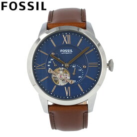 FOSSIL フォッシル腕時計 時計 メンズ 男性 アナログ 機械式 自動巻き オートマティック メカニカル 3針 スモールセコンド TOWNSMAN タウンズマン カジュアル ビジネス 仕事 防水 レザー 革 ブラウン 茶 ブルー 青 ME3110プレゼント ギフト 1年保証 送料無料 母の日