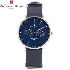 SALVATORE MARRA サルバトーレマーラ腕時計 時計 ユニセックス クオーツ レザー ネイビー シルバー SM15117-SSNVSVプレゼント ギフト 1年保証 送料無料