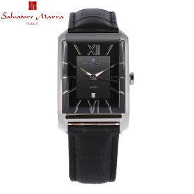 SALVATORE MARRA サルバトーレマーラ腕時計 時計 メンズ クオーツ レザー ブラック シルバー SM21101-SSBKプレゼント ギフト 1年保証 送料無料 父の日