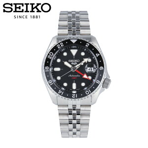 SEIKO5 �Z�C�R�[�t�@�C�u SPORTS �X�|�[�c GMT�r���v ���v �����Y �h�� �I�[�g�}�`�b�N ���J�j�J�� �������� �A�i���O �X�e�����X ���^�� �V���o�[ �u���b�N SSK001K�v���[���g �M�t�g 1�N�ۏ� ����