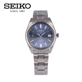 SEIKO セイコー腕時計 時計 メンズ クオーツ アナログ メタル チタン シルバー ネイビー ビジネス SUR371Pプレゼント ギフト 1年保証 送料無料 父の日