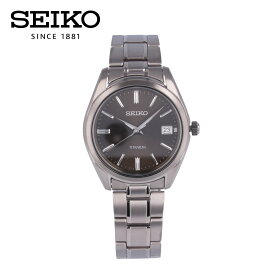 SEIKO セイコー腕時計 時計 メンズ 防水 クオーツ アナログ 3針 チタン シルバー ブラック SUR375Pプレゼント ギフト 1年保証 送料無料 父の日