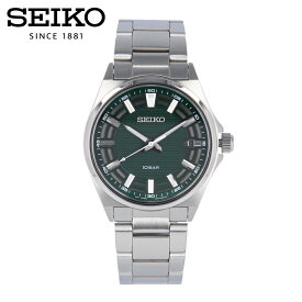 SEIKO セイコー腕時計 時計 メンズ 防水 クオーツ アナログ 3針 ステンレス メタル シルバー グリーン SUR503Pプレゼント ギフト 1年保証 送料無料 母の日