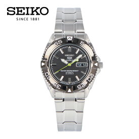 SEIKO5 セイコーファイブ Sports スポーツ腕時計 時計 メンズ 防水 オートマチック メカニカル 自動巻き アナログ 3針 ステンレス メタル シルバー ブラック SNZB23Jプレゼント ギフト 1年保証 送料無料 父の日