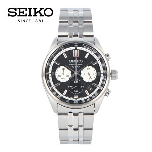 SEIKO �Z�C�R�[ CHRONOGRAPH�r���v ���v �����Y �h�� �N�I�[�c �A�i���O �N���m�O���t �X�e�����X ���^�� �V���o�[ �u���b�N �z���C�g SSB429P�v���[���g �M�t�g 1�N�ۏ� ��������