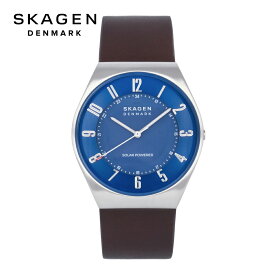 SKAGEN スカーゲン GRENEN腕時計 時計 メンズ ソーラー アナログ 3針 ステンレス レザー ダークブラウン シルバー ブルー SKW6838プレゼント ギフト 1年保証 送料無料 父の日