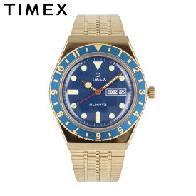 TIMEX タイメックス TIMEX Q タイメックスキュー腕時計 時計 メンズ クオーツ アナログ 3針 ステンレス メタル ゴールド ネイビー TW2U62000プレゼント ギフト 1年保証 送料無料 父の日