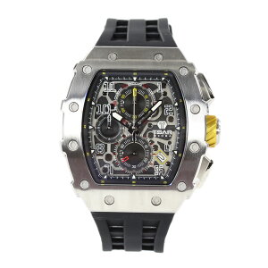 TSAR BOMBA TB8204Q Silver Black メンズ エレメンタル ELEMENTAL クォーツ スケルトン 腕時計 プレゼント ギフト 1年保証 送料無料