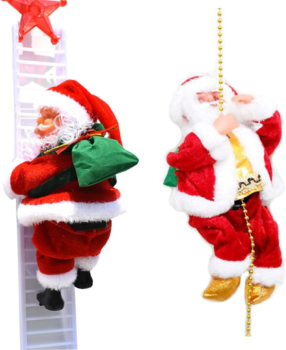 楽天市場】クリスマス 飾り サンタはしご サンタクロース人形 はしご 