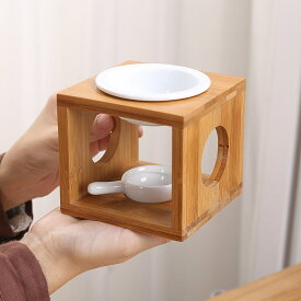 ＼アフターセール開催中★10%OFF／ 四面 竹製 茶香炉 セット おしゃれ かわいい ギフト プレゼント リラックス 陶器 香炉皿 キャンドル ティーライト 茶葉 精油 アロマオイル アロマ アロマ炉 アロマポット アロマバーナー アロマスタンド 癒し 浄化