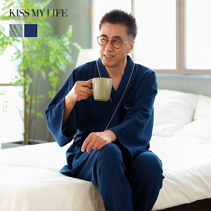 楽天市場】【30％OFF】 メンズ ガーゼ パジャマ 前開きパジャマ 作務衣 