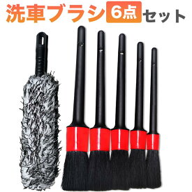 洗車ブラシ ディテールブラシ ボディ用 傷つかない トラック ホイール 筆 6本 セット 車 洗浄 清掃 掃除 カー用品 洗車 エンブレム ホイール掃除 クリーニング 車内掃除 やわらか 細かい 汚れ キレイ バイク ホイール ボディ 送料無料