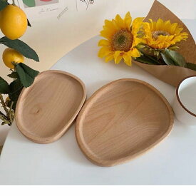 木製食器 木製プレート アカシア 食器 トレー トレイ 木製 皿 木の皿 北欧 カフェ おしゃれ かわいい ナチュラル ボウル ウッド 楕円型 2点セット