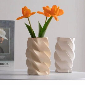 花瓶　インテリア　雑貨　ツイスト セラミック フラワーベース 全3色 韓国