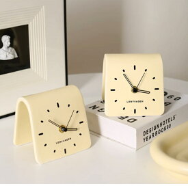 インテリア 雑貨 時計 モダン北欧 時計 シンプル セラミック 時計 置き時計 雑貨 4色