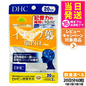 【賞味期限2028/01】ディーエイチシー DHC イチョウ葉 脳内α アルファ 20日分 60粒 機能性表示食品 サプリメント 健康食品 健康サプリ 認知機能 記憶力維持 1/2/3/5個 送料無料